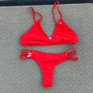 Boutine LA bikini set rose red red